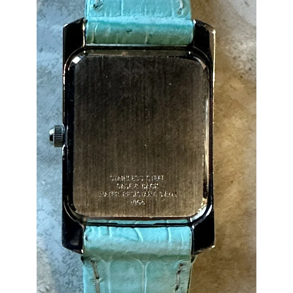Belair Womens Watch a4259-mop-1064 New Battery Green Strap Mother‎ Of Pearl Dial